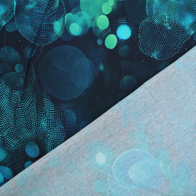 Tissu jersey coton Sparkle, turquoise
