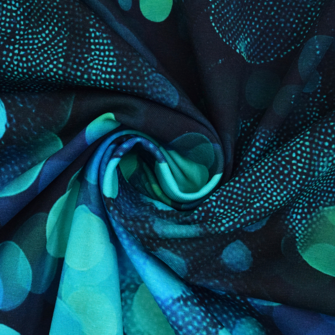 Tissu jersey coton Sparkle, turquoise