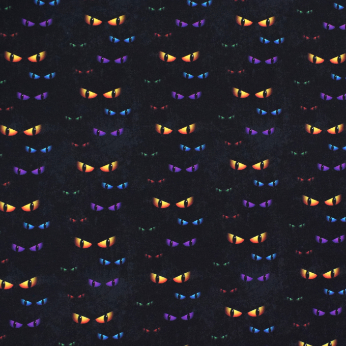 Baumwolljersey Spooky Eyes, schwarz
