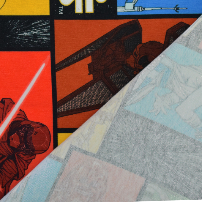 Katoenjersey Star Wars Comic Blocks, rood