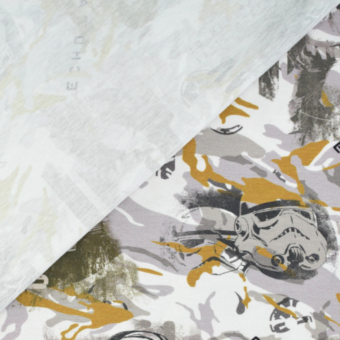 Katoenjersey Star Wars, gebroken wit