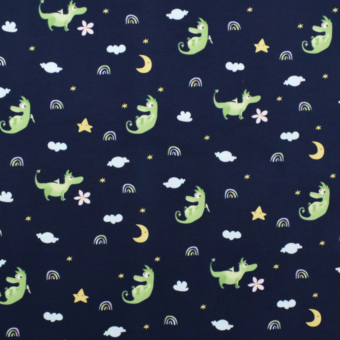 Baumwolljersey Sweet Dragon, marine