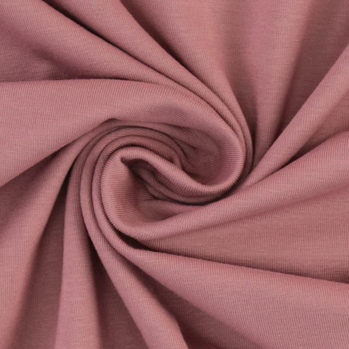 Tissu jersey de coton uni, rose balais