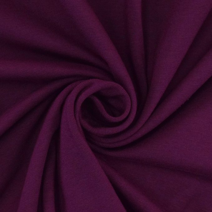 Tissu jersey de coton uni, violet foncé