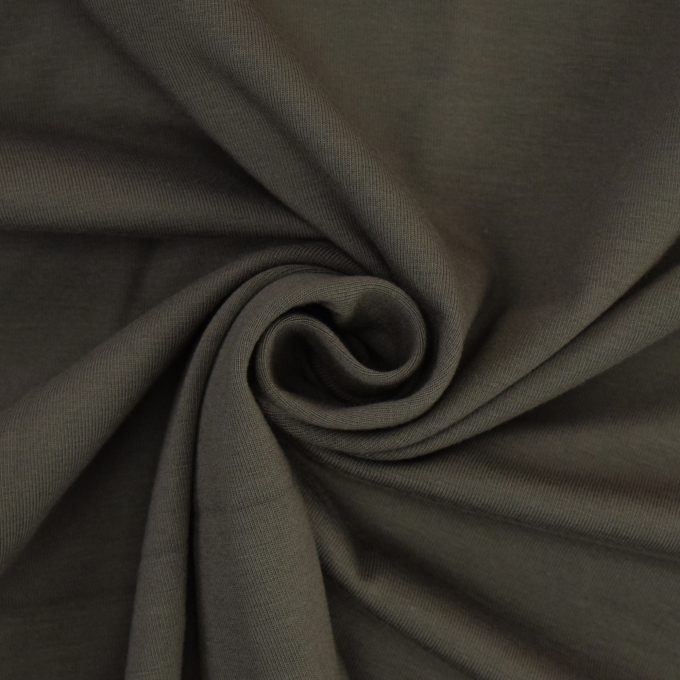 Tissu jersey de coton uni, taupe foncé