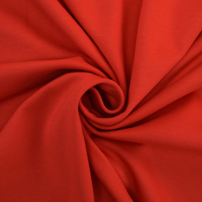 Tissu jersey de coton uni, rouge clair