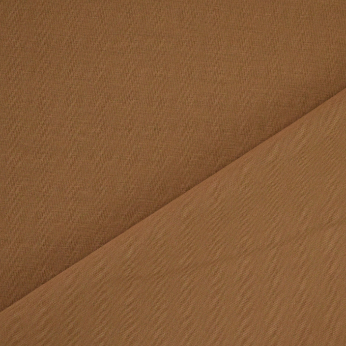Tissu jersey de coton uni, caramel brun
