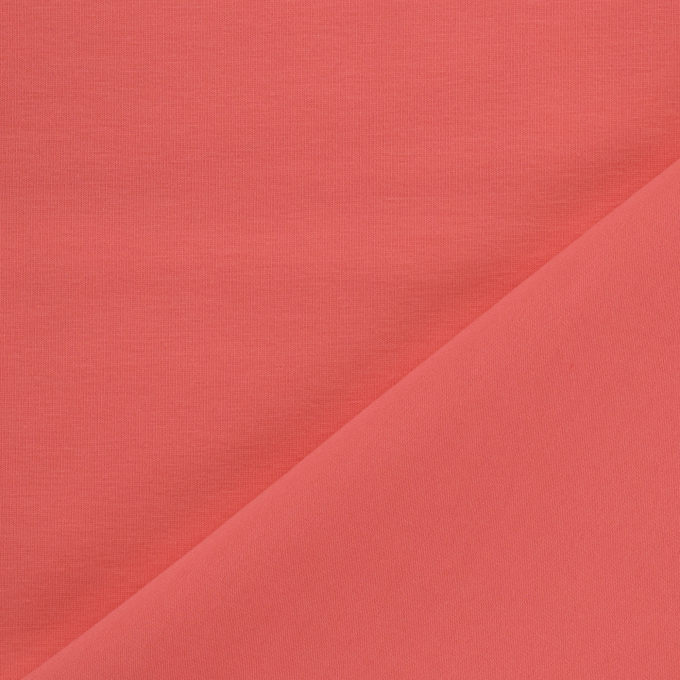 Tissu jersey de coton uni, corail