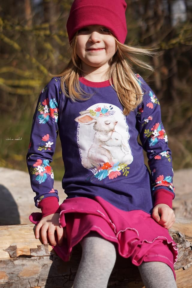Katoenjersey uni, magenta