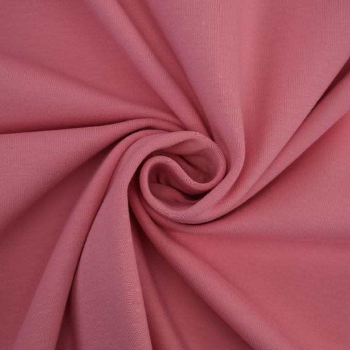 Tissu jersey de coton uni, rose