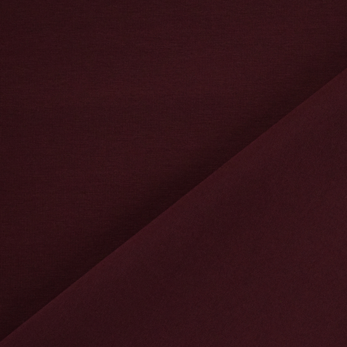 Tissu jersey de coton uni, lie de vin