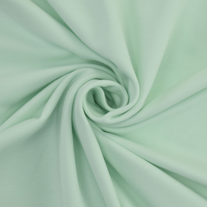Tissu jersey de coton uni, vert menthe tendre