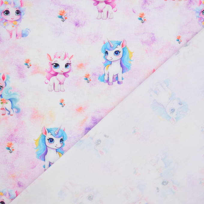 Baumwolljersey Unicorn, rosa