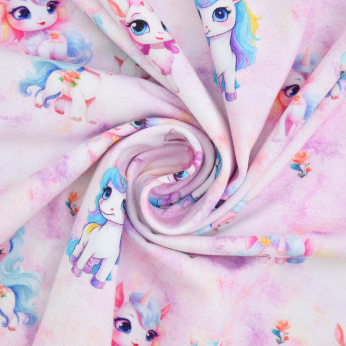 Baumwolljersey Unicorn, rosa