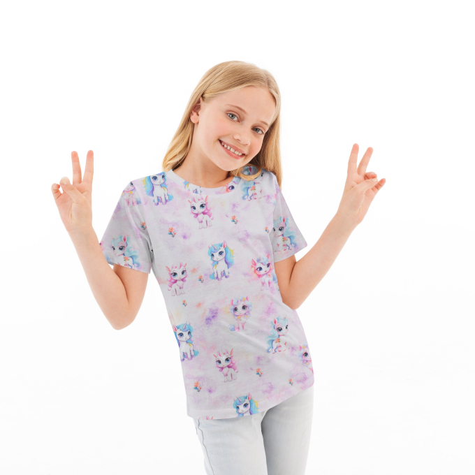 Baumwolljersey Unicorn, rosa
