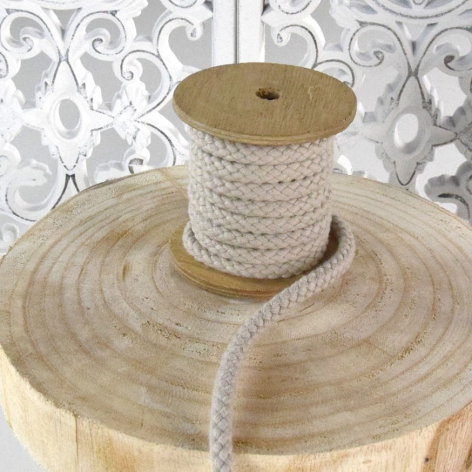 Cordon de serrage coton 1cm/ cordon sweat, marron pastel