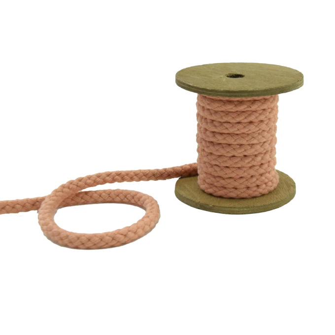 Cordon de serrage coton 8mm/ cordon sweat, abricot