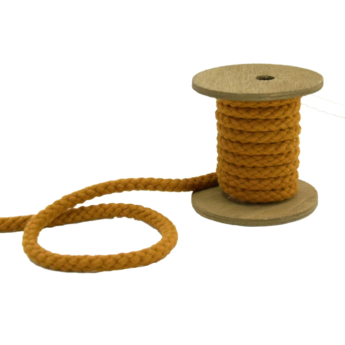 Cordon de serrage coton 8mm/ cordon sweat, curry