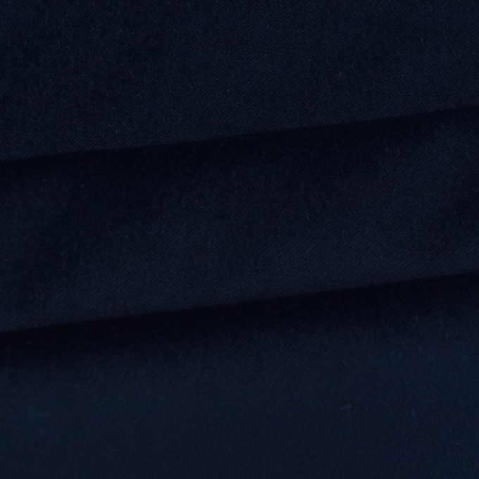 Tissu velours de coton, uni bleu foncé