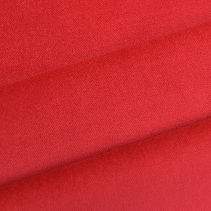 Tissu velours de coton, uni rouge