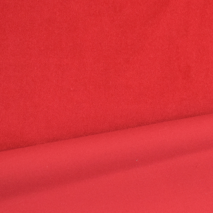 Tissu velours de coton, uni rouge