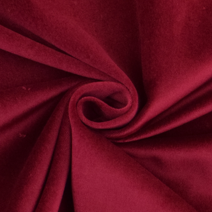 Tissu velours de coton uni, lie de vin