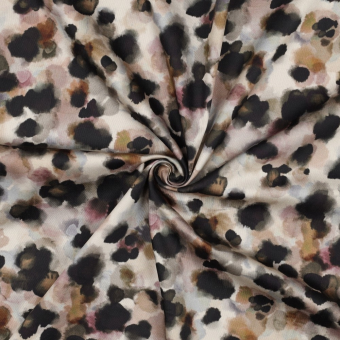 Katoen satijn Animal Skin, beige