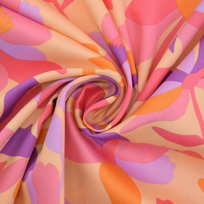 Tissu satin de coton Nerida Hansen Cloverdale, pêche