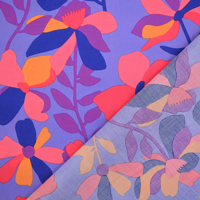 Tissu satin de coton Nerida Hansen Cloverdale, lilas foncé