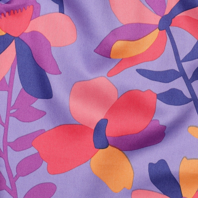 Tissu satin de coton Nerida Hansen Cloverdale, lilas foncé