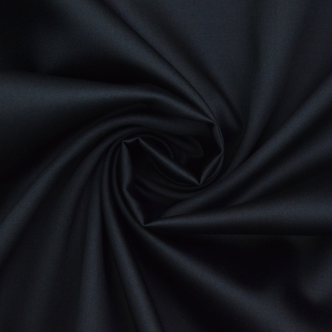 Tissu satin de coton uni, noir