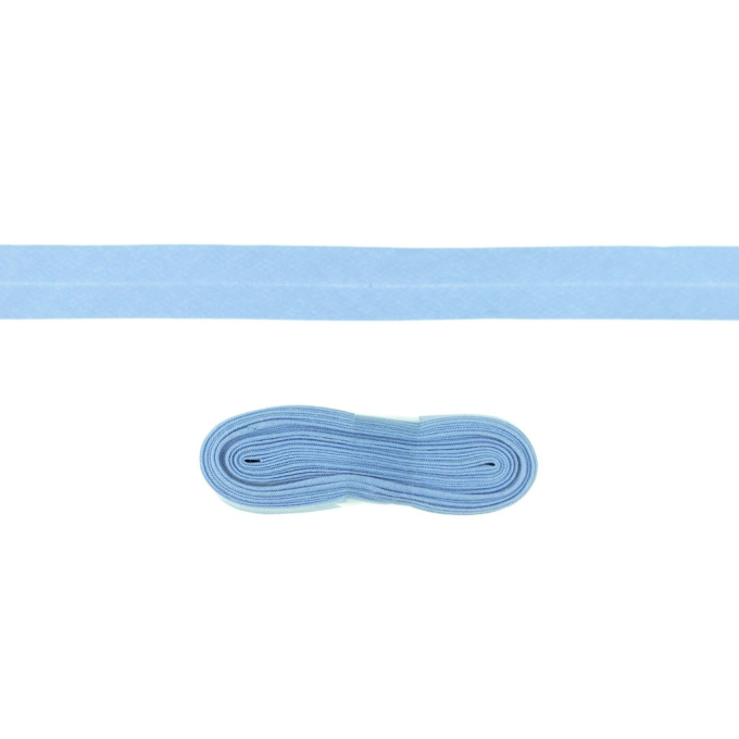 Katoenen biasband Uni, 3m stuk, lichtblauw