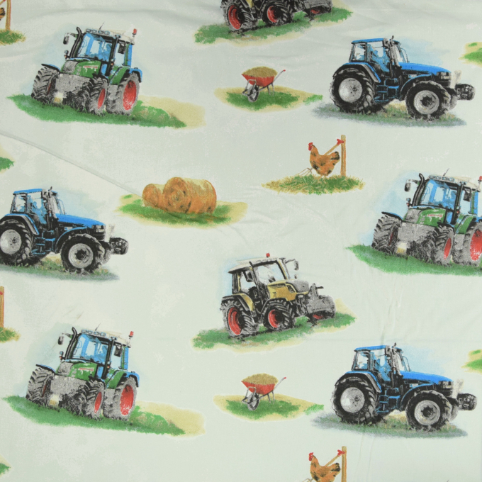 Baumwollstoff Cretonne Farmlife, wollweiß