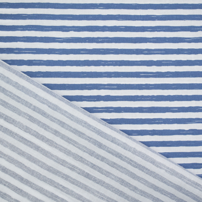 Baumwollstoff Cretonne Streifen, blau