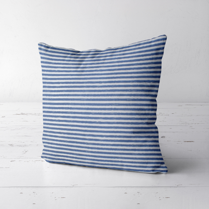 Baumwollstoff Cretonne Streifen, blau