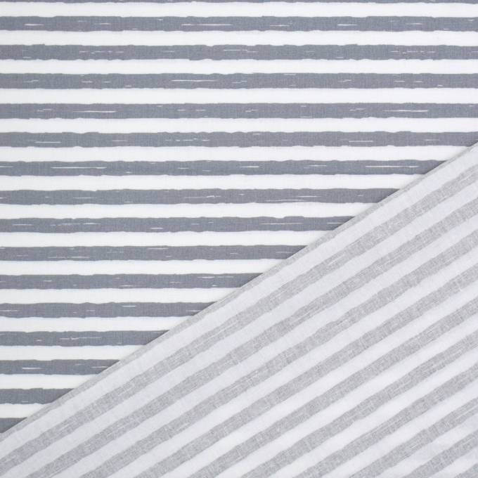 Baumwollstoff Cretonne Streifen, grau