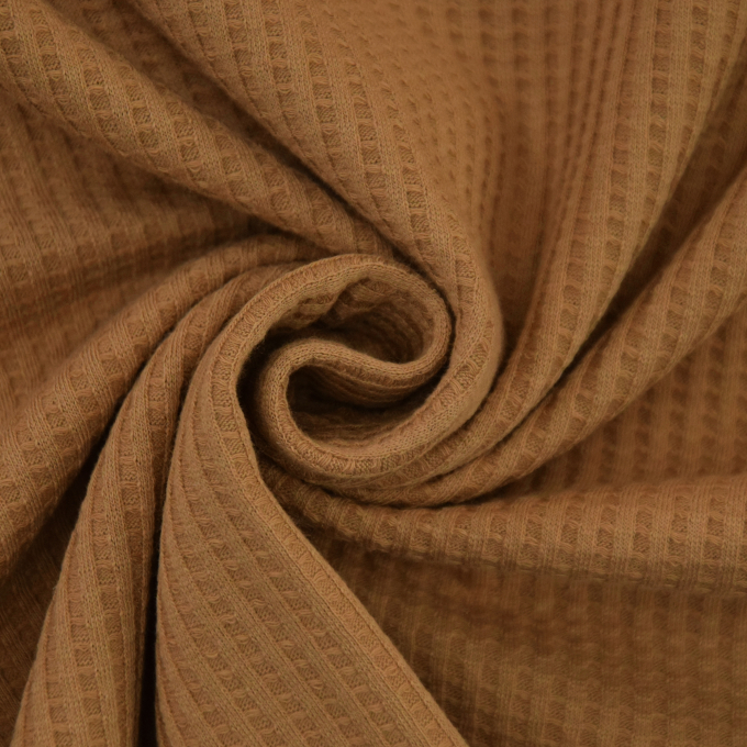 Baumwollwaffeljersey  uni, camel