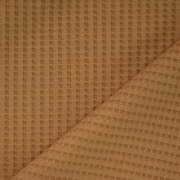 Baumwollwaffeljersey  uni, camel