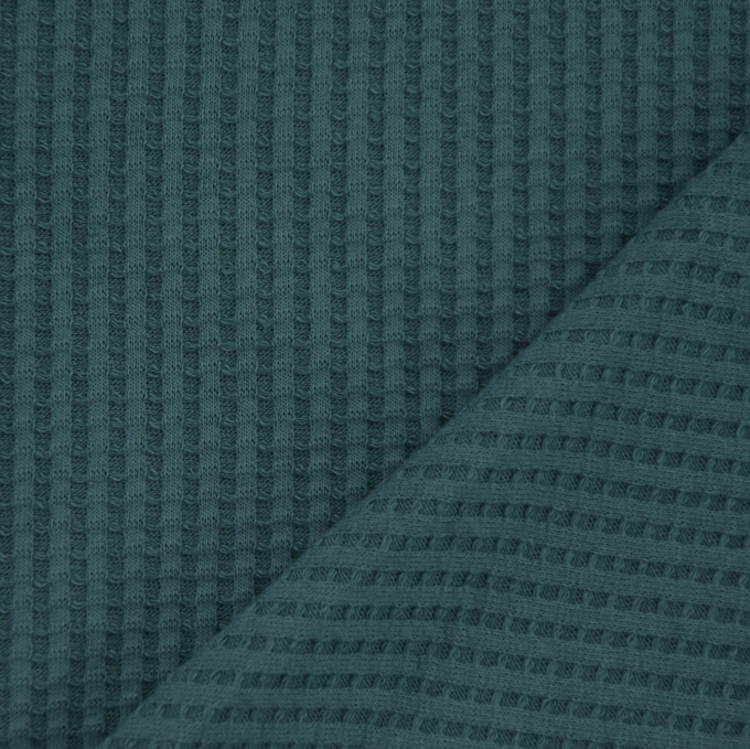 Baumwollwaffeljersey  uni, jeansblau