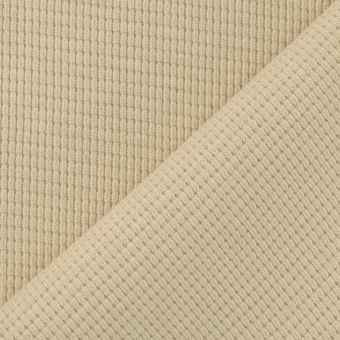 Tissu jersey coton gaufré Lilli, beige clair