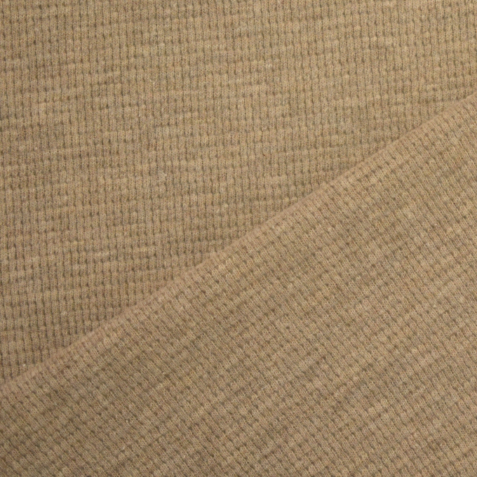 Tissu jersey coton gaufré Lilli, beige foncé