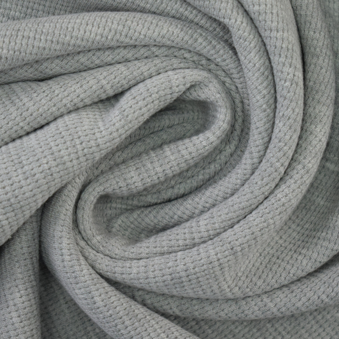 Tissu jersey coton gaufré Lilli, gris clair