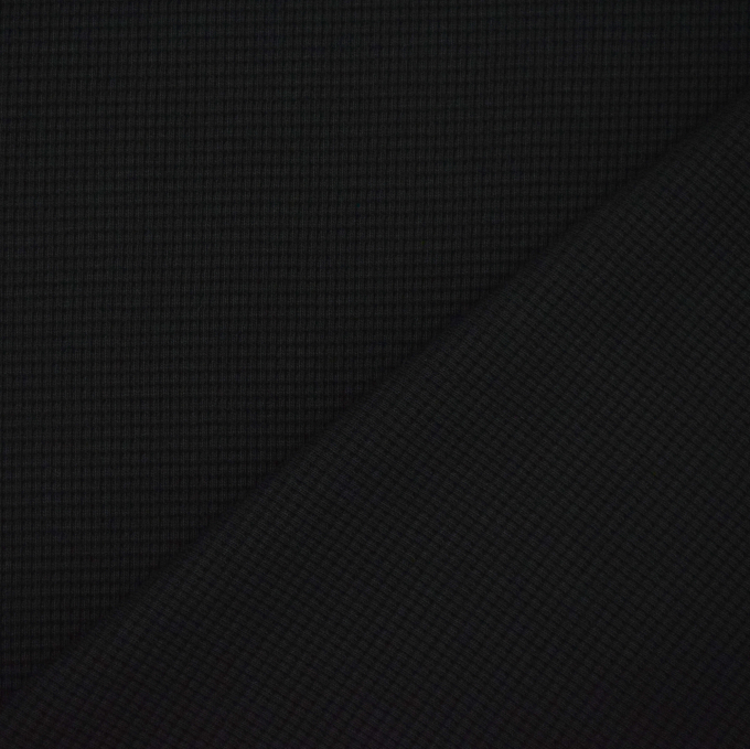 Tissu jersey coton gaufré Lilli, noir