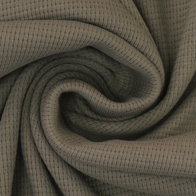 Tissu jersey coton gaufré Lilli, taupe