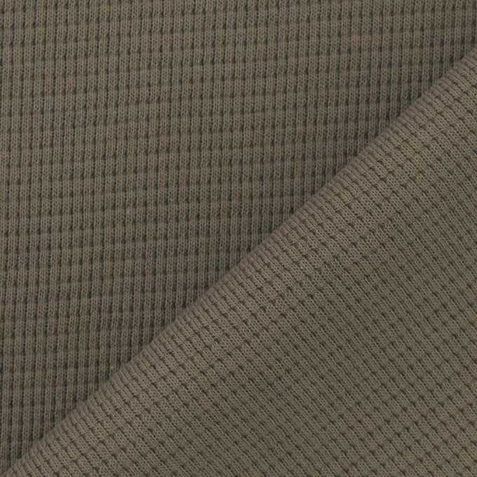 Tissu jersey coton gaufré Lilli, taupe