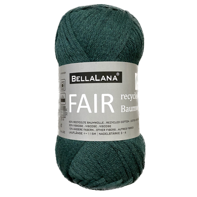 BellaLana FAIR recycelt Baumwolle 50gr. , donkergroen