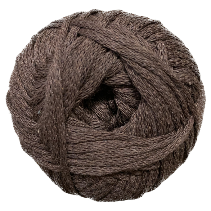 Pelote de laine coton recyclé & viscose BellaLana FAIR, 50g, marron