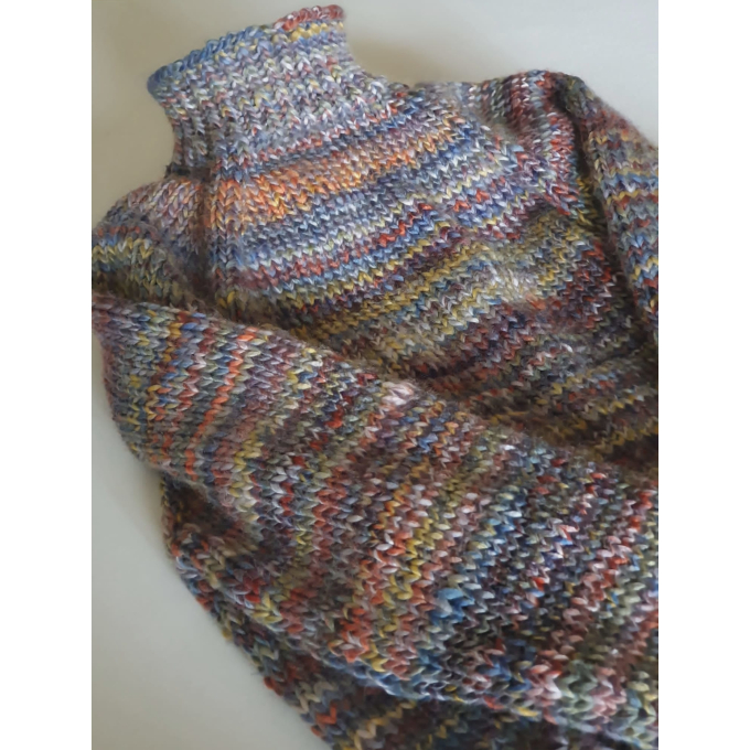 Pelote de laine douce polyester & polyacrylique BellaLana June 100g, gris-orange