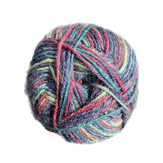 Pelote de laine & bambou BellaLana New Bamboo, 50g, bleu-rouge