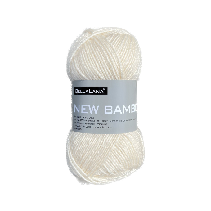 BellaLana Wolle New Bamboo 50gr., gebroken wit